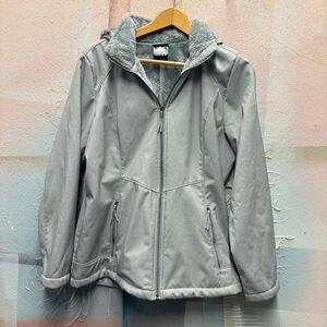 ZeroXposur XL Gray Hooded Zip Front Winter Jacket Mountain Chic Outdoors Hiking